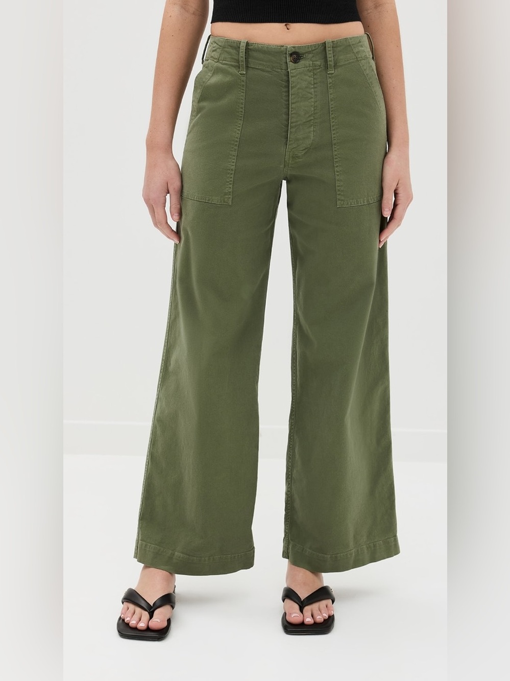 Nili Lotan Leon Boy Twill Pants - Camo Green - Size 2